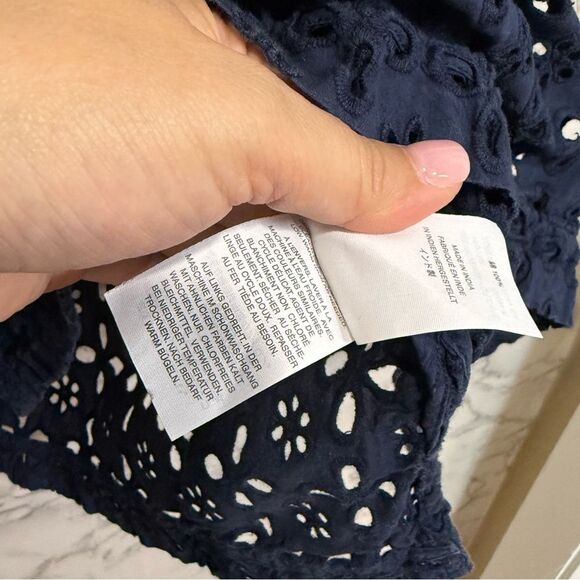 J.Crew Laser-Cut Eyelet Tunic Coverup in Midnight Navy Size S - Picture 11 of 12